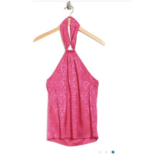 Ronny Kobo Collection Tops - Ronny Kobo Claire Floral Halter Top Hot Pink NWT Medium